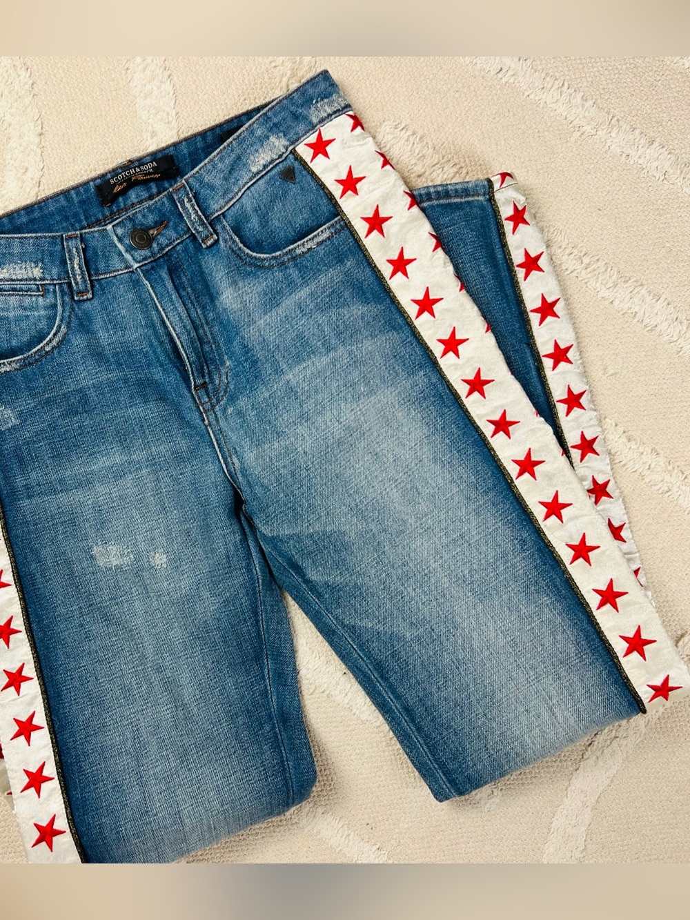 Scotch & Soda FREE PEOPLE Star Jeans Mid Wash Maison Scotch Straight Leg 26x32 - Picture 12 of 16